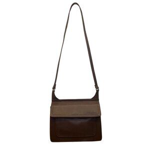 Fossil Women’s Brown Leather Flap Closure Adjustable Strap Crossbody Bag